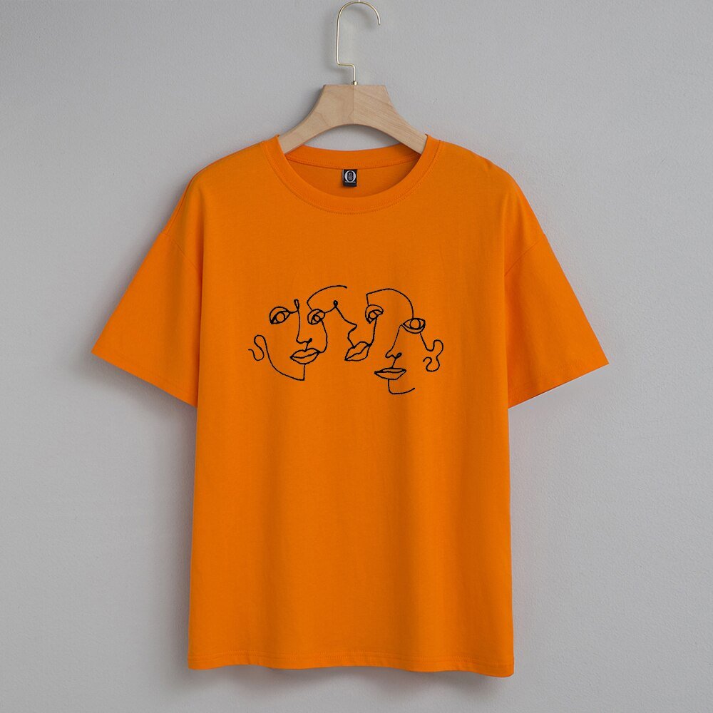T-shirt Dessin Visage Abstrait