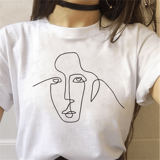 T-shirt Dessin Visage Abstrait