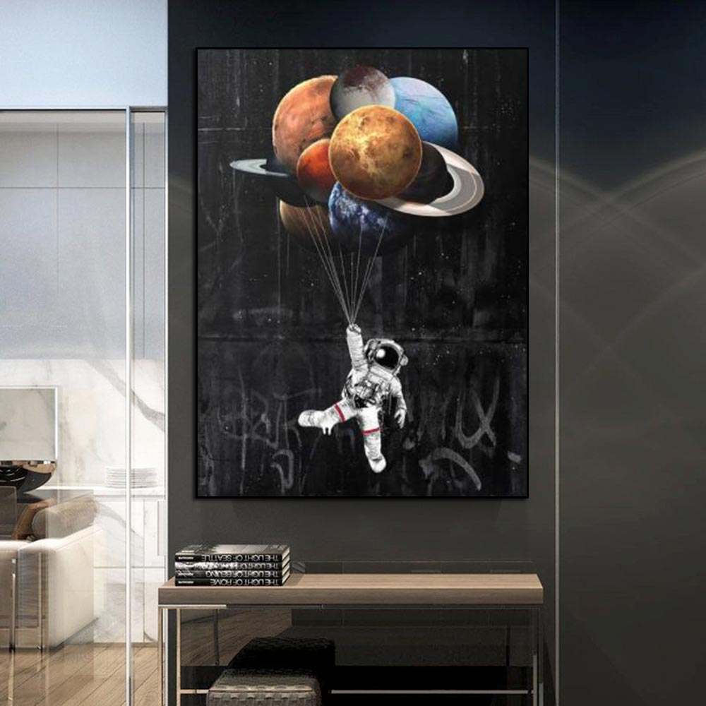 Tableau Astronaute Ballon