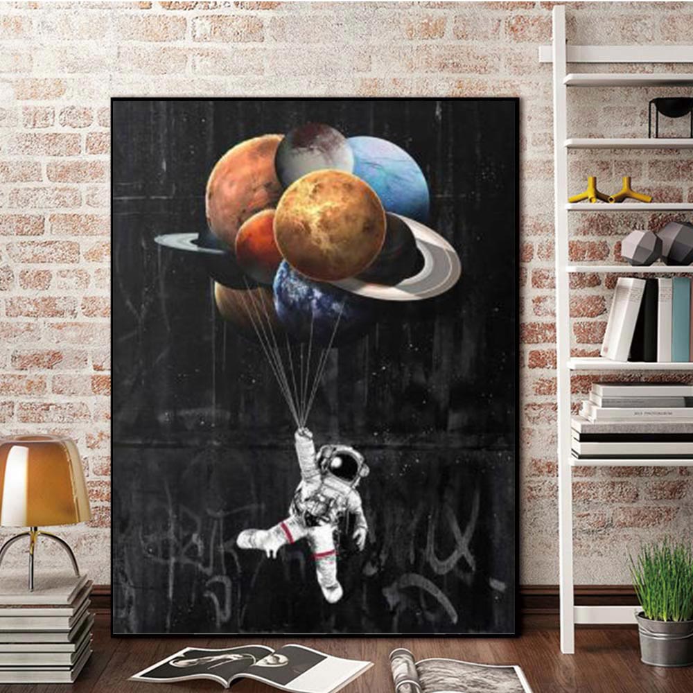 Tableau Astronaute Ballon