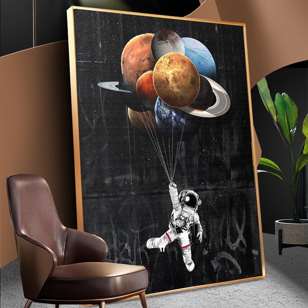 Tableau Astronaute Ballon