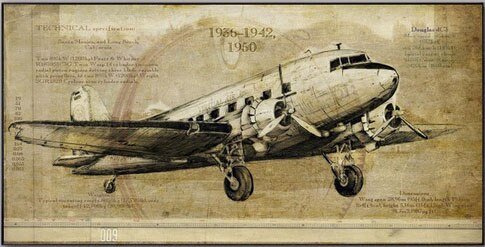 Tableau Avion Vintage