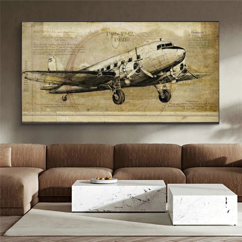 Tableau Avion Vintage