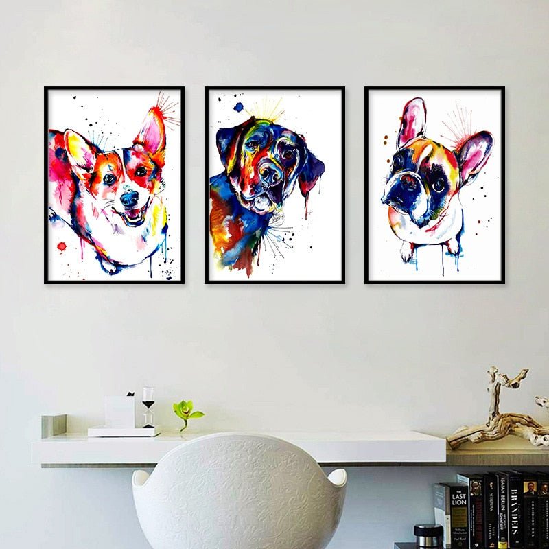 Tableau bouledogue pop art