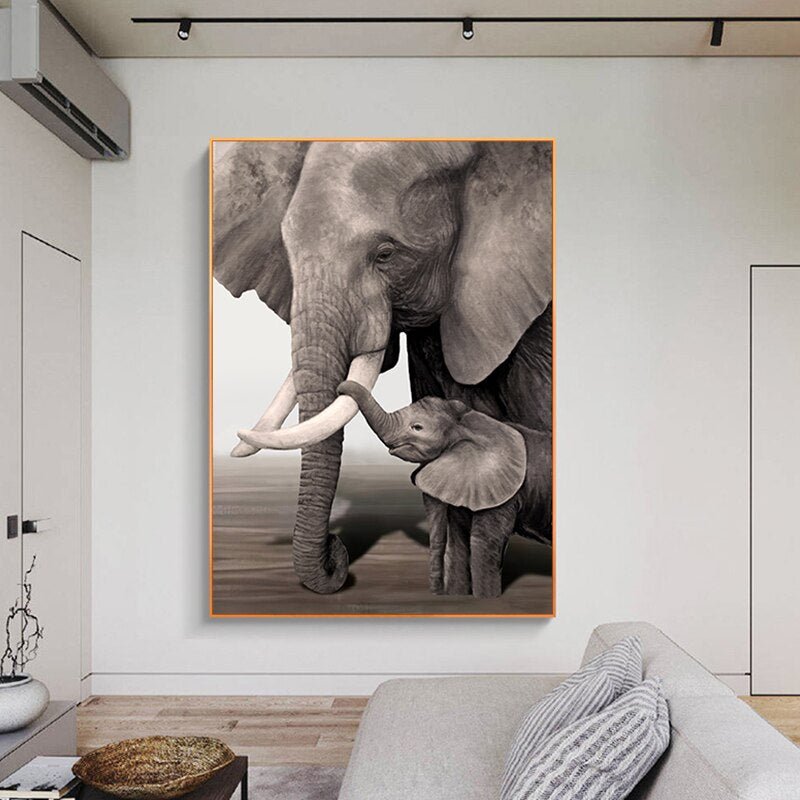 Tableau d'Elephant sur Toile