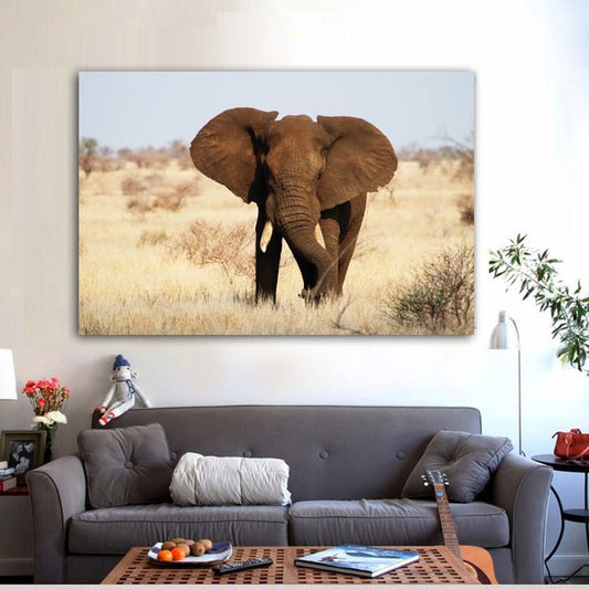 Tableau Elephant dans la Savane