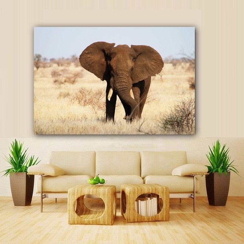 Tableau Elephant dans la Savane