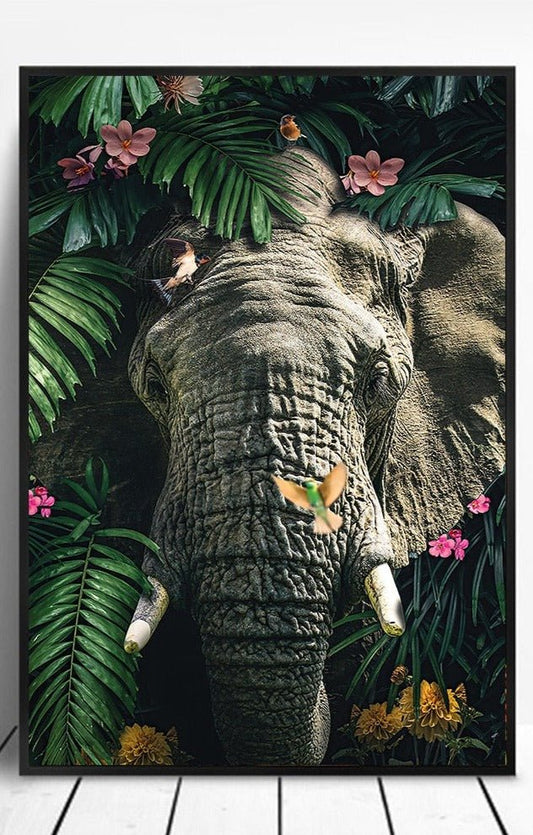 Tableau Elephant et Jungle