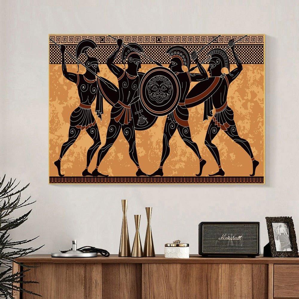 Art Guerrier Grec Antique Poster De Guerrier Spartiate Mythologie Art Guerrier Grec Antique Poster De Guerrier Spartiate Mythologie