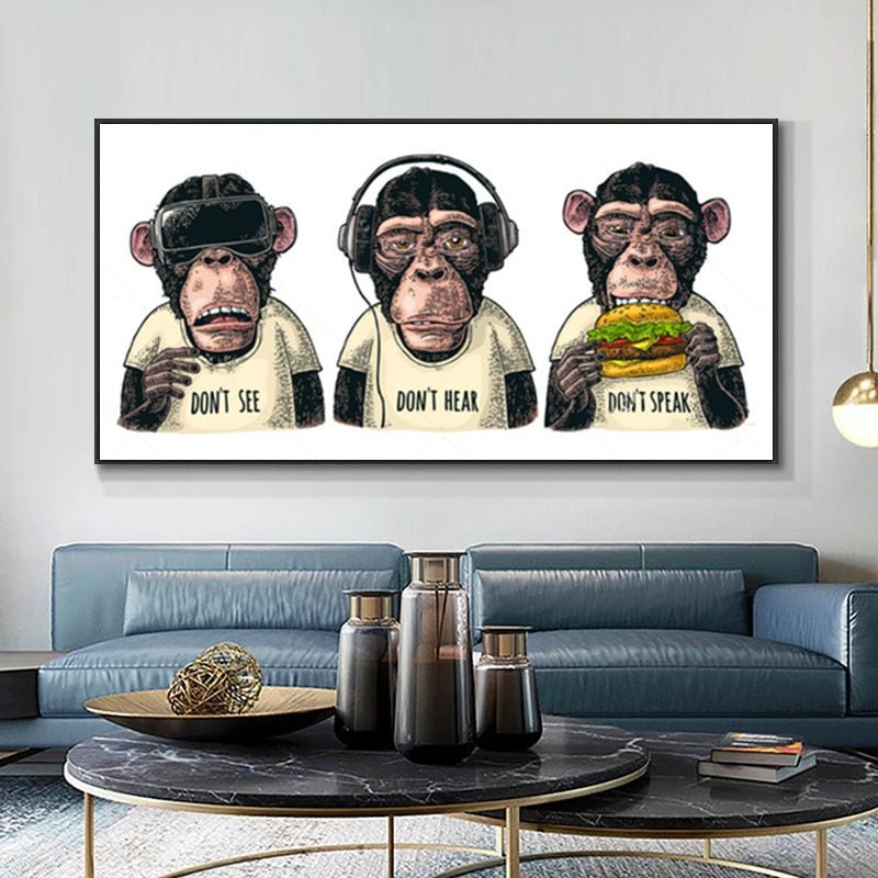 Tableau Les 3 Singes