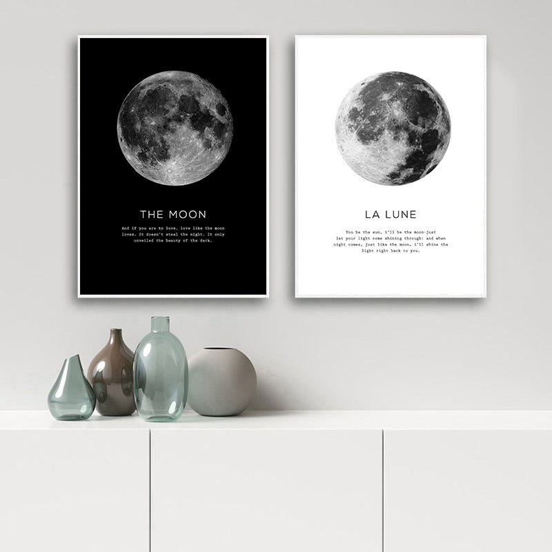 Tableau Lune Noir et Blanc