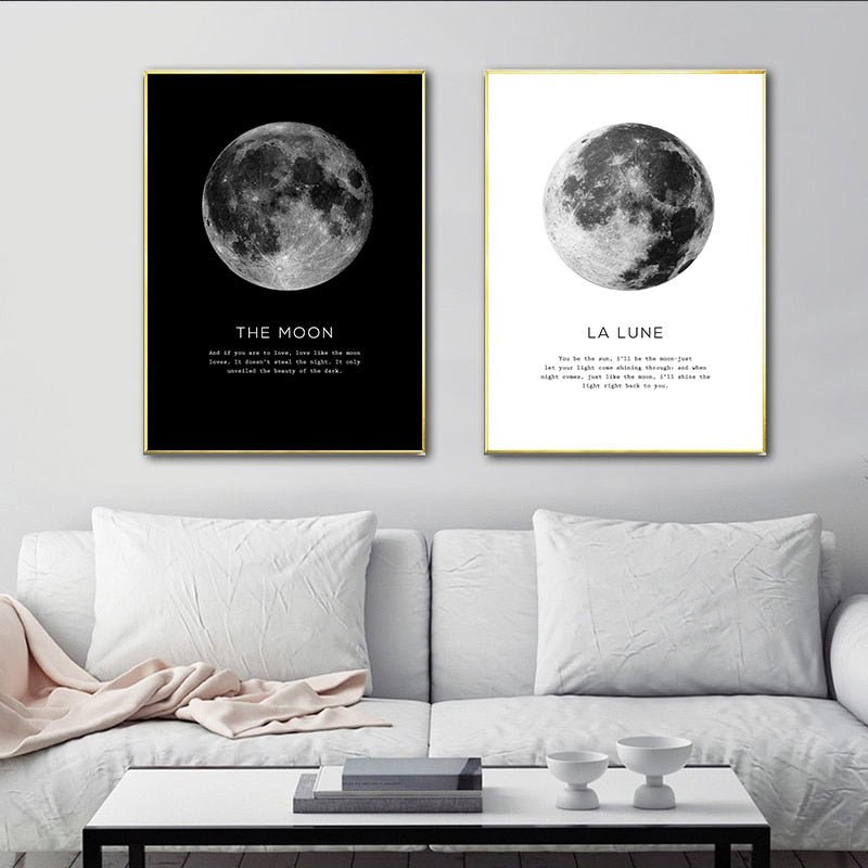 Tableau Lune Noir et Blanc